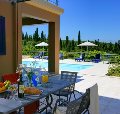 Relax in the shade or the sun at Villa Gaeta Fiscardo, Kefalonia, Greek Islands