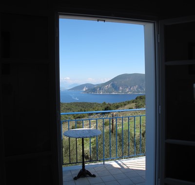 Impressive views from bedroom at Villa Lithia, Fiscardo, Kefalonia, Greek Islands